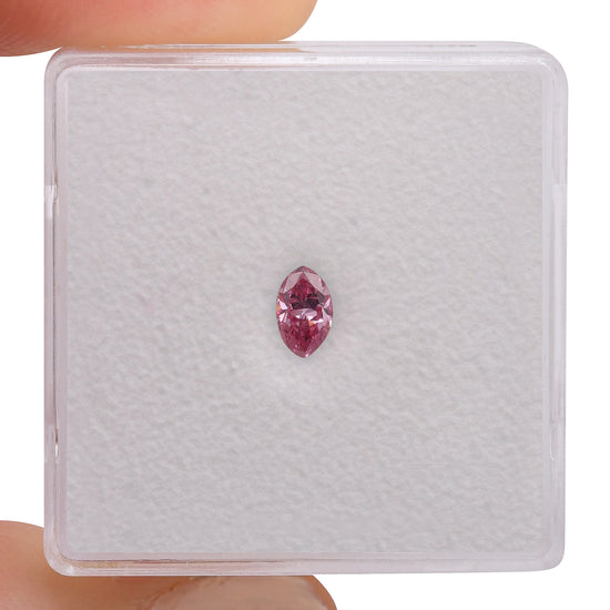 Diamante marchesa rosa porpora intenso fantasia da 0,21 carati SI2 GIA