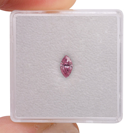 0.23 Carat Fancy Intense Purplish Pink Marquise Diamond (SI2) GIA