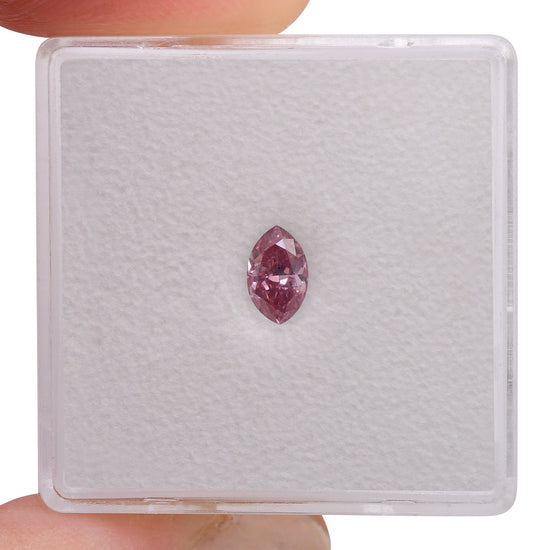 0.31 Carat Fancy Intense Purplish Pink Marquise Argyle Diamond SI2 GIA