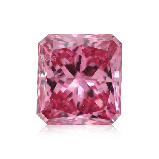 Diamante Radiant Rosa Purpureo Intenso Fantasia (Fancy Vivid Purplish Pink) da 0,13 Carati (SI2) GIA