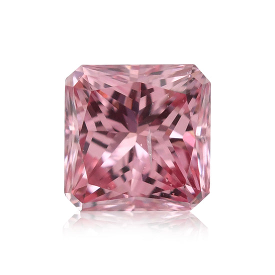 Diamante a taglio Radiant, rosa intenso fantasia, 0,16 carati, purezza SI2, certificazione GIA
