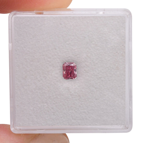 0.23 Carat Fancy Intense Purplish Pink Radiant Argyle Diamond SI2 GIA