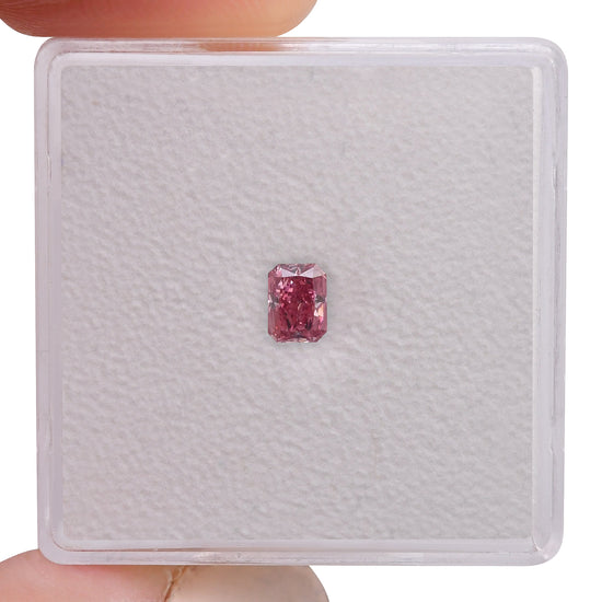 0.24 Carat Fancy Intense Purplish Pink Radiant Argyle Diamond SI2 GIA