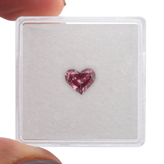 0.67 Carat Fancy Vivid Pink HEART Diamond SI2 GIA