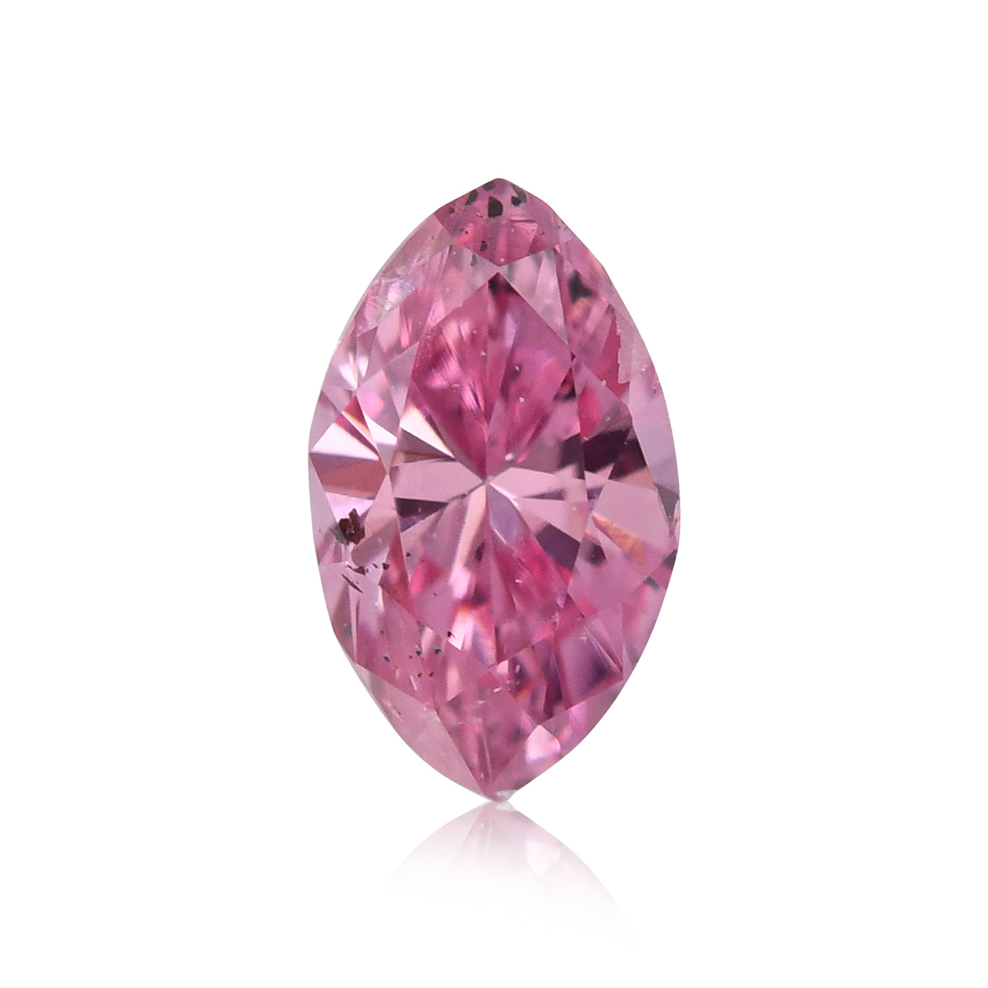 0.11 Carat Fancy Intense Purplish Pink Marquise Diamond (I1) GIA
