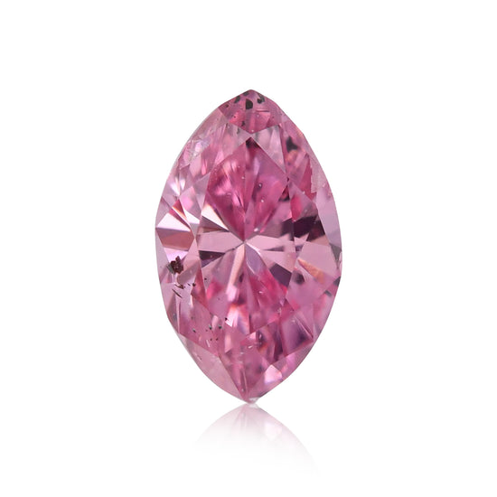 0.11 Karat Fancy Intense Purplish Pink Marquise Diamant (I1) GIA
