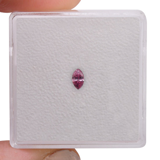 0.11 Carat Fancy Intense Purplish Pink Marquise Diamond (I1) GIA