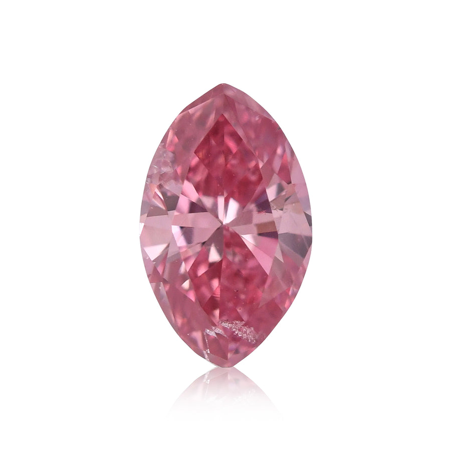 0.14 Carat Fancy Vivid Pink Marquise Diamond (I1) GIA
