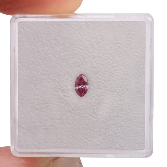0.14 Carat Fancy Vivid Pink Marquise Diamond (I1) GIA