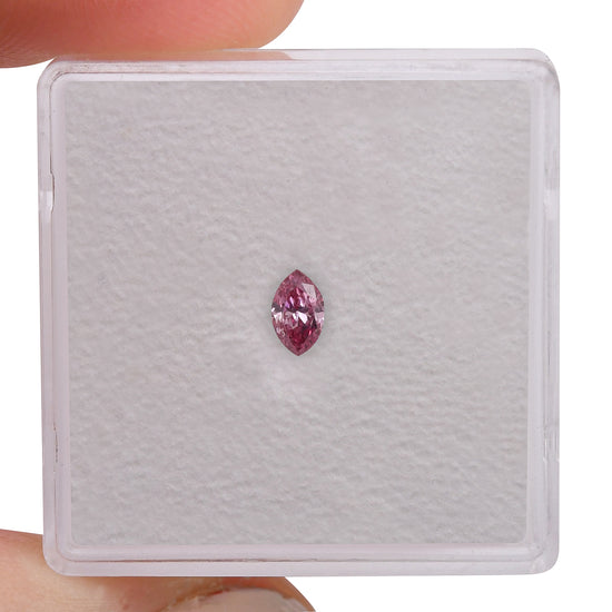 0.15 Carat Fancy Vivid Purplish Pink Marquise Diamond I1 GIA