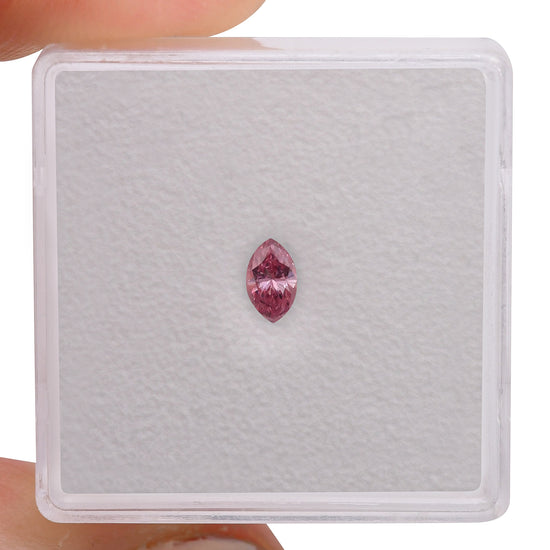 0.17 Carat Fancy Intense Pink Marquise Diamond I1 GIA