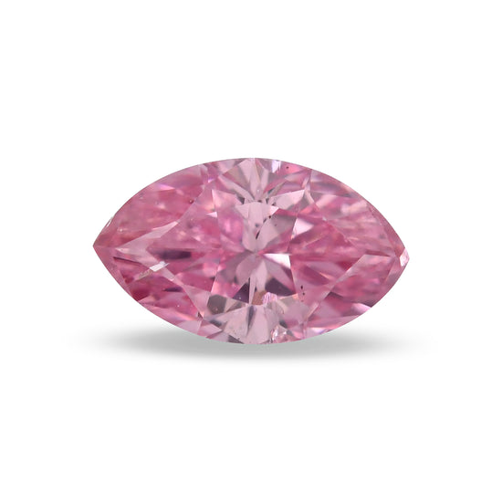 Diamante Marquise Rosa Purpureo Fantasia Intensa 0,19 Carati I1 GIA