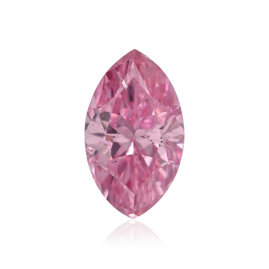Diamante Marquise Rosa Purpureo Fantasia Intensa 0,19 Carati I1 GIA