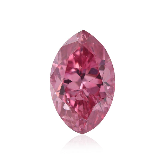 Diamante a Navette 0,21 Carati Fancy Vivid Purplish Pink I1 GIA