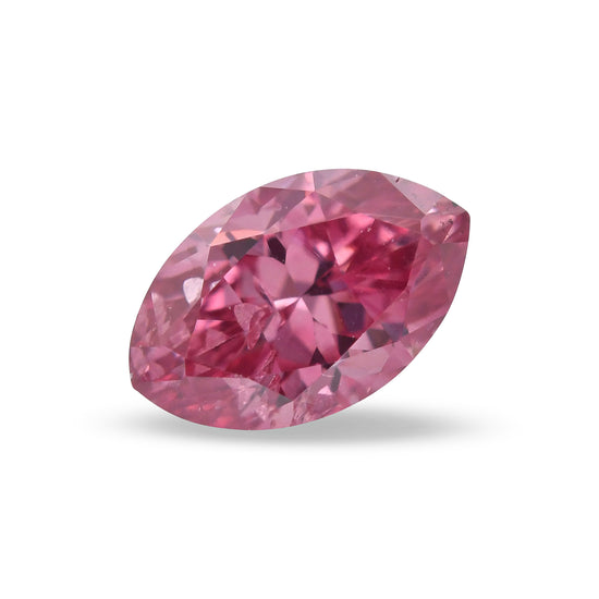 Diamante a Navette 0,21 Carati Fancy Vivid Purplish Pink I1 GIA