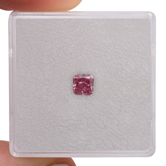 0.33 Carat Fancy Intense Purplish Pink Radiant Argyle Diamond (I1) GIA