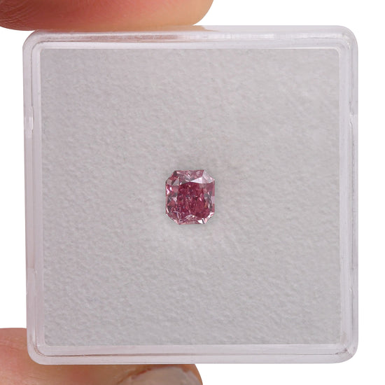 0.36 Carat Fancy Intense Purplish Pink Radiant Argyle Diamond (I1) GIA
