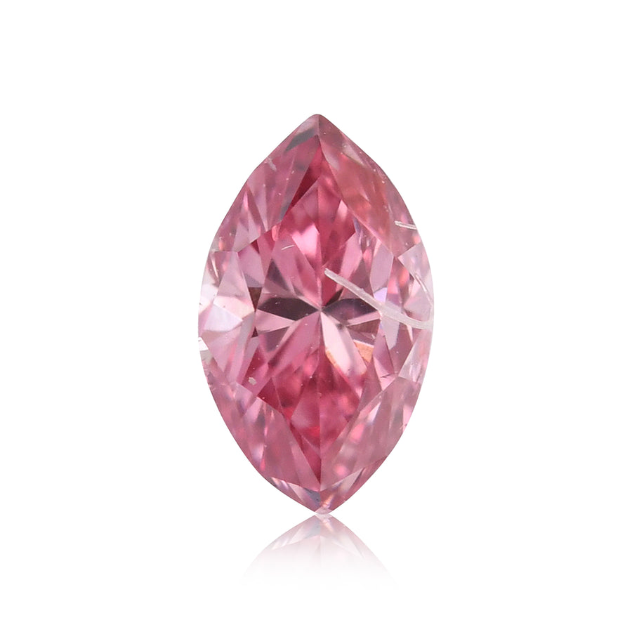 Diamante a Navette Rosa Intenso Fantasia da 0,12 Carati (SI1) GIA