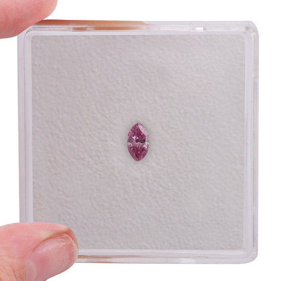 0.13 Carat Fancy Intense Purple Pink Marquise Diamond (SI1) GIA