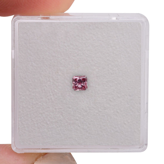 0.15 Carat Fancy Intense Purplish Pink Radiant Diamond SI1 GIA