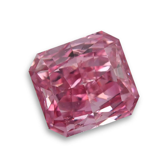 0.20 Carat Fancy Vivid Purplish Pink Radiant Diamond (SI1) GIA
