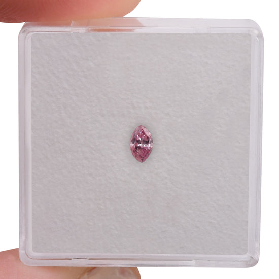 0.12 Carat Fancy Intense Purplish Pink Marquise Diamond (VS1) GIA