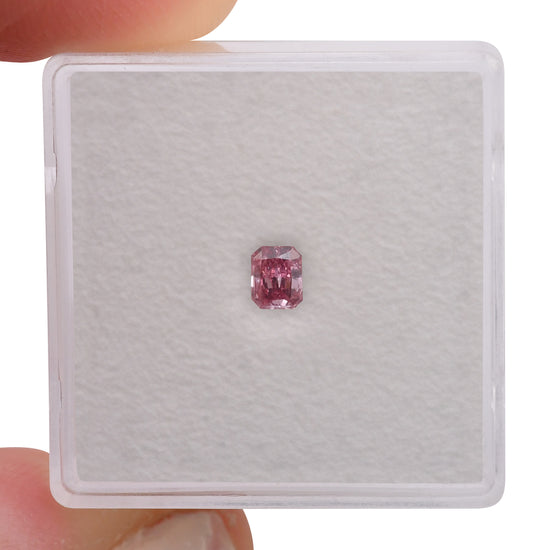 0.19 Carat Fancy Intense Pink Radiant Argyle Diamond VVS2 GIA and Argyle