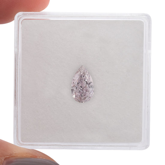 0.71 Carat Fancy Light Purplish Pink Pear Diamond VS1 GIA