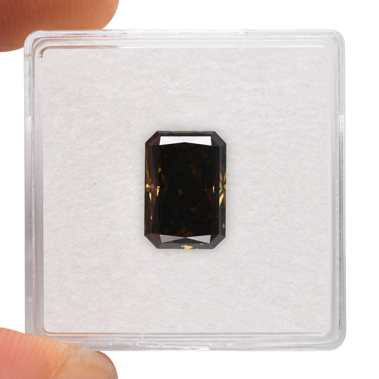 3.01 Carat Fancy Dark Brown Radiant Diamond VS1 GIA