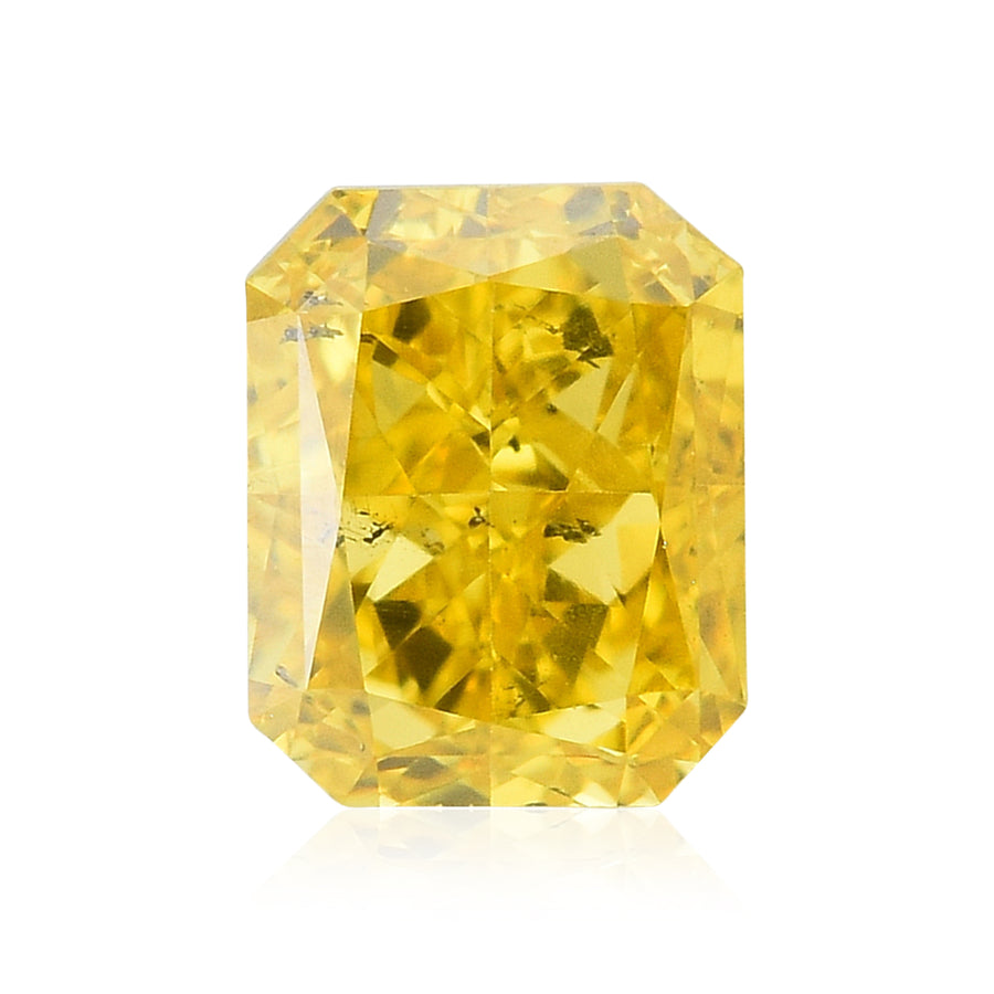 0.50 Carat Fancy Vivid Orangy Yellow Radiant Diamond (SI2) GIA