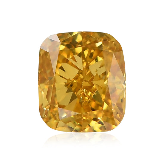 0.39 Karat Fancy Deep Orangy Yellow Cushion Diamant SI2 GIA