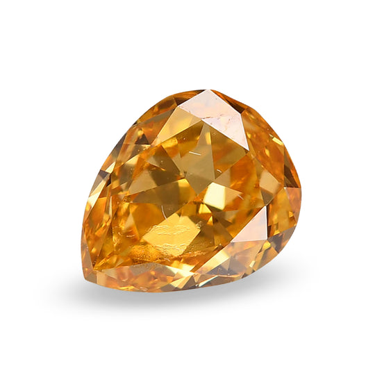 0.36 Carat Fancy Vivid Orange Yellow Pear Diamond SI1 GIA