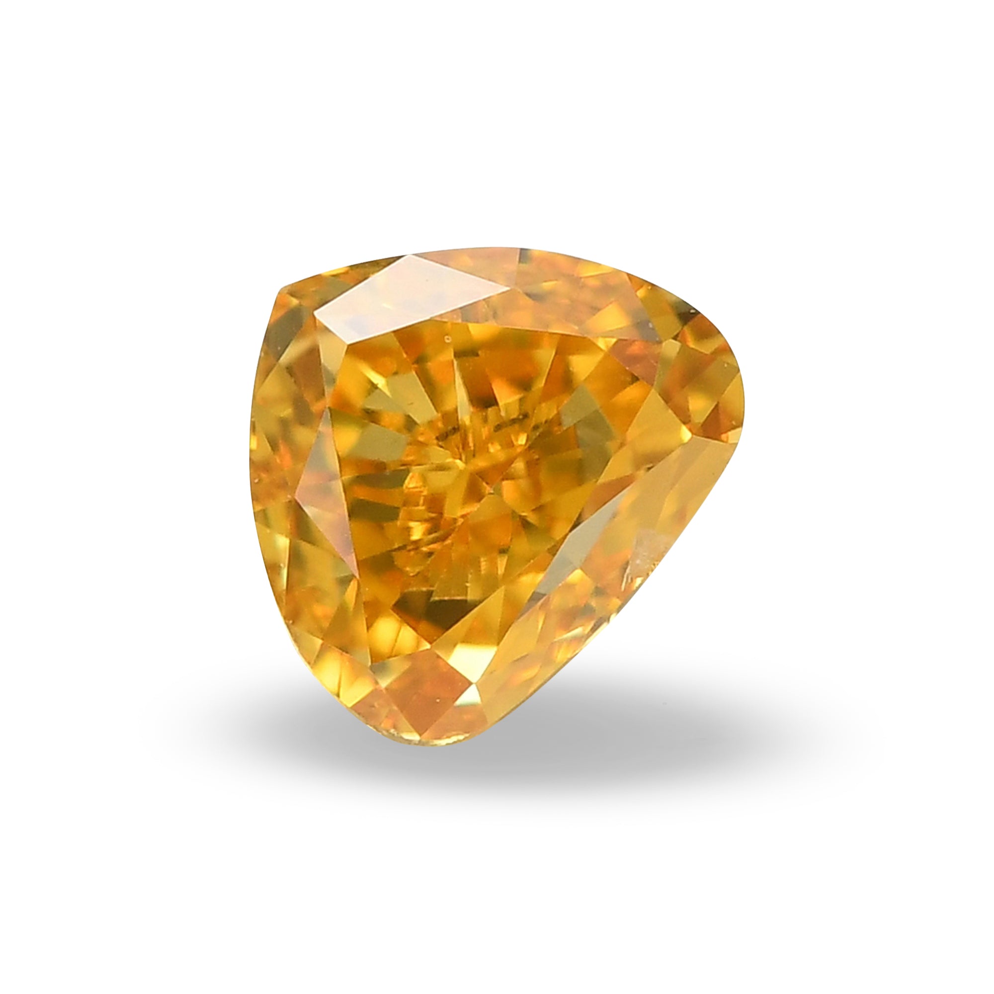 0.30 Carat Fancy Vivid Orange Yellow HEART Diamond SI1 GIA | LEIBISH