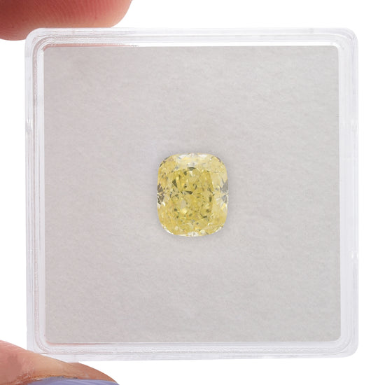 1.50 Carat Fancy Light Yellow Cushion Diamond VS1 GIA