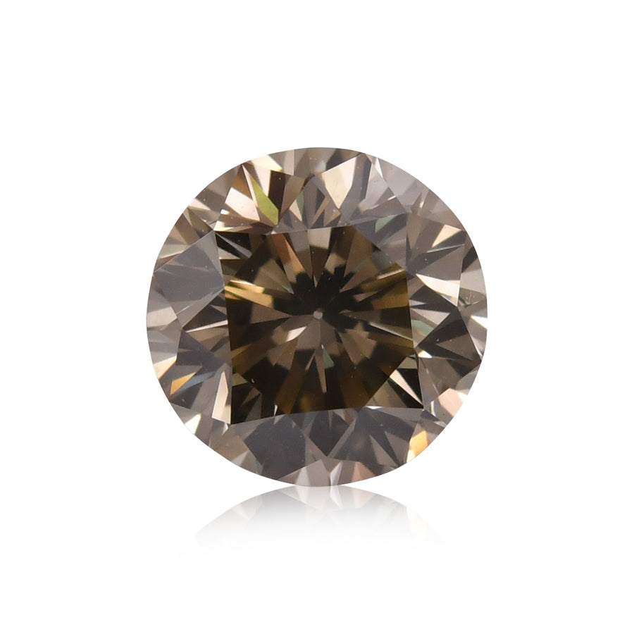 Diamante Rotondo Brillante GIA VS1 Giallo Verdastro Grigio Scuro Fancy da 1,08 carati