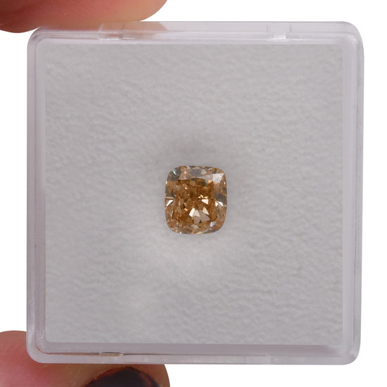 1.01 Carat Fancy Brown Yellow Cushion Diamond I1 GIA