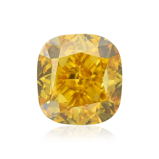 0.51 قيراط ألماسة كوشن Fancy Intense Orange Yellow بدرجة نقاء VS2 من GIA