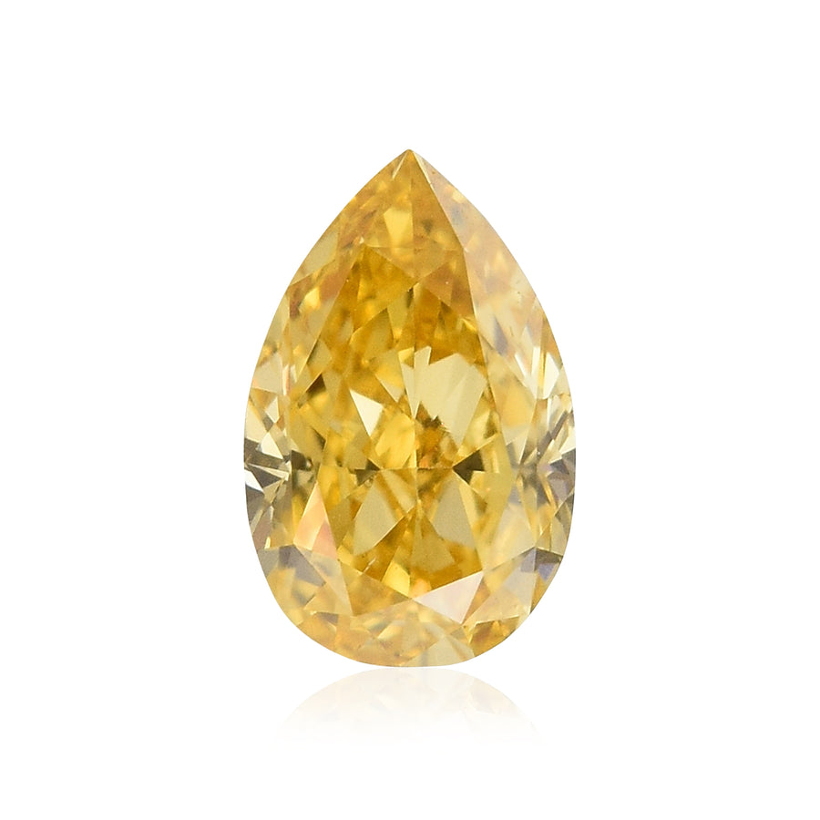 0.31 Carat Fancy Intense Orange Yellow Pear Diamond VS1 GIA