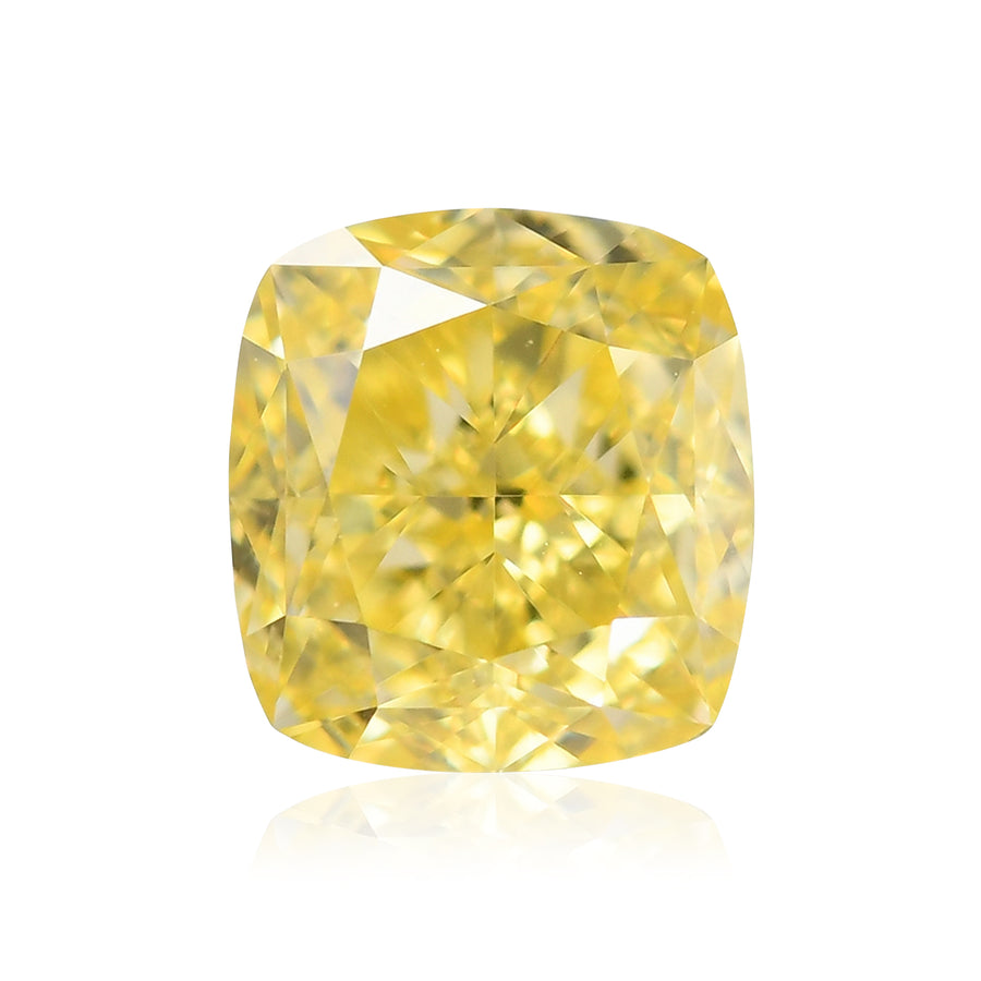 Diamante GIA VS2 Fancy Intense Yellow taglio cuscino 0,55 carati