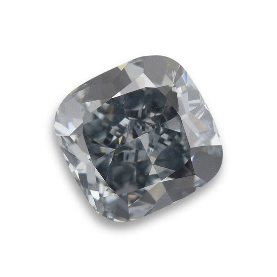 1.00 Carat Fancy Gray Blue Cushion Diamond VS1 GIA