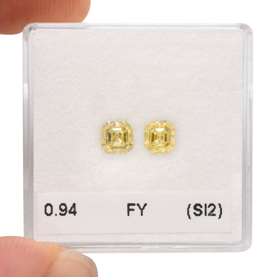 0.94 Carat Fancy Yellow Asscher Diamonds (SI2)