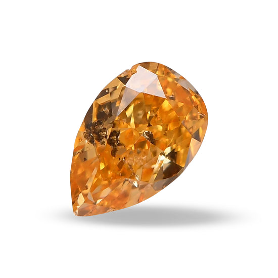 0.20 Carat Fancy Vivid Yellow Orange Pear Diamond  GIA