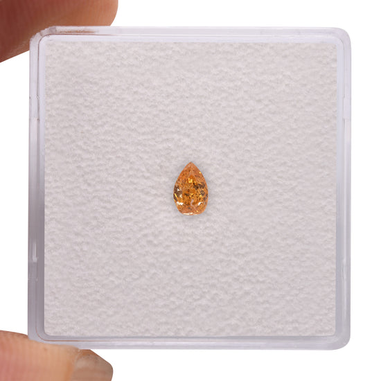 0.20 Carat Fancy Vivid Yellow Orange Pear Diamond  GIA
