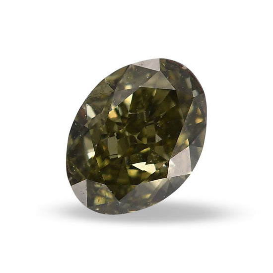 0.30 Carat Chameleon Green Oval Diamond  GIA