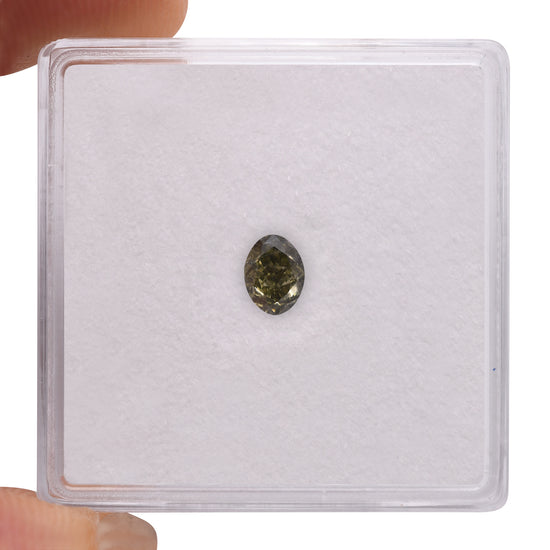0.30 Carat Chameleon Green Oval Diamond  GIA