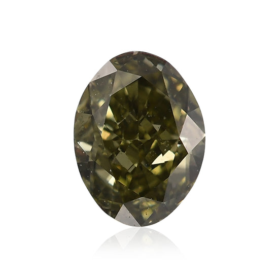 0,30 Karat Chamäleon-grüner Oval-Diamant GIA