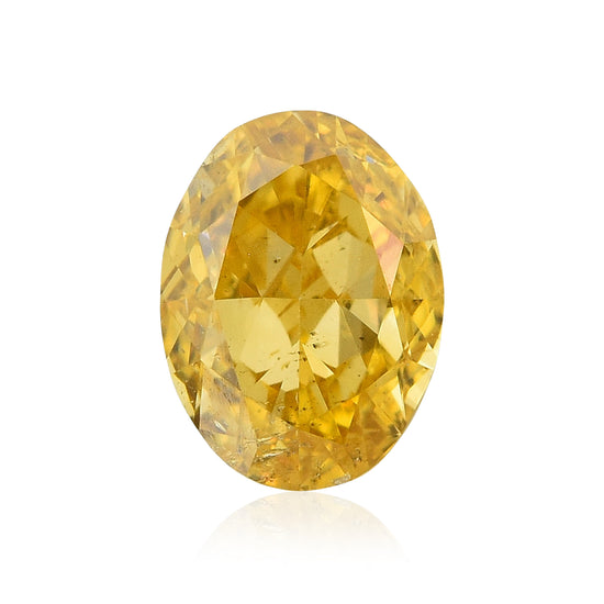 0.51 قيراط ألماسة بيضاوية Fancy Intense Orange Yellow GIA