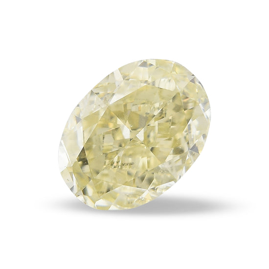 0.71 Carat Fancy Light Brownish Greenish Yellow Oval Diamond SI1 GIA