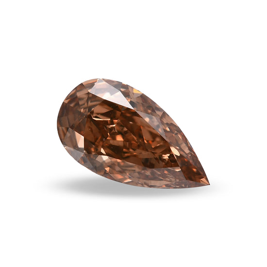 1.03 Carat Fancy Dark Orangy Brown Pear Diamond VVS2 GIA