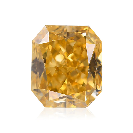 ألماسة Radiant بوزن 0.77 قيراط، Fancy Intense Orangy Yellow، SI1، GIA